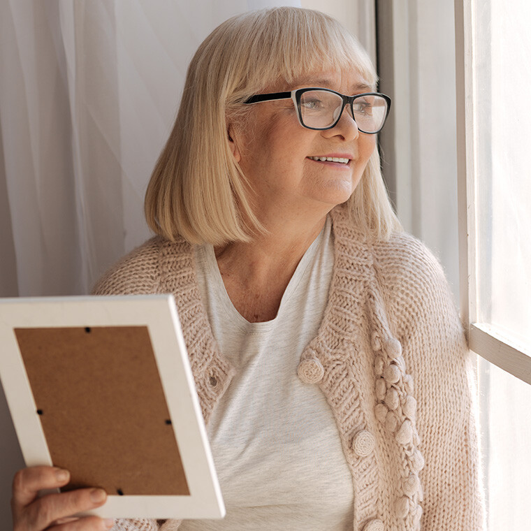 Cheerful senior woman smiling