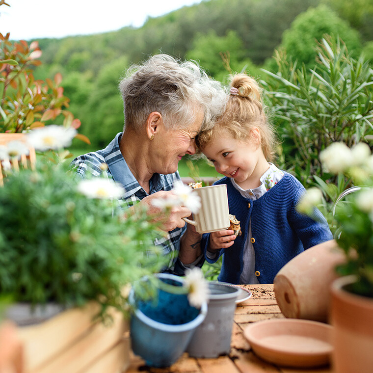 Senior grandmother gardening